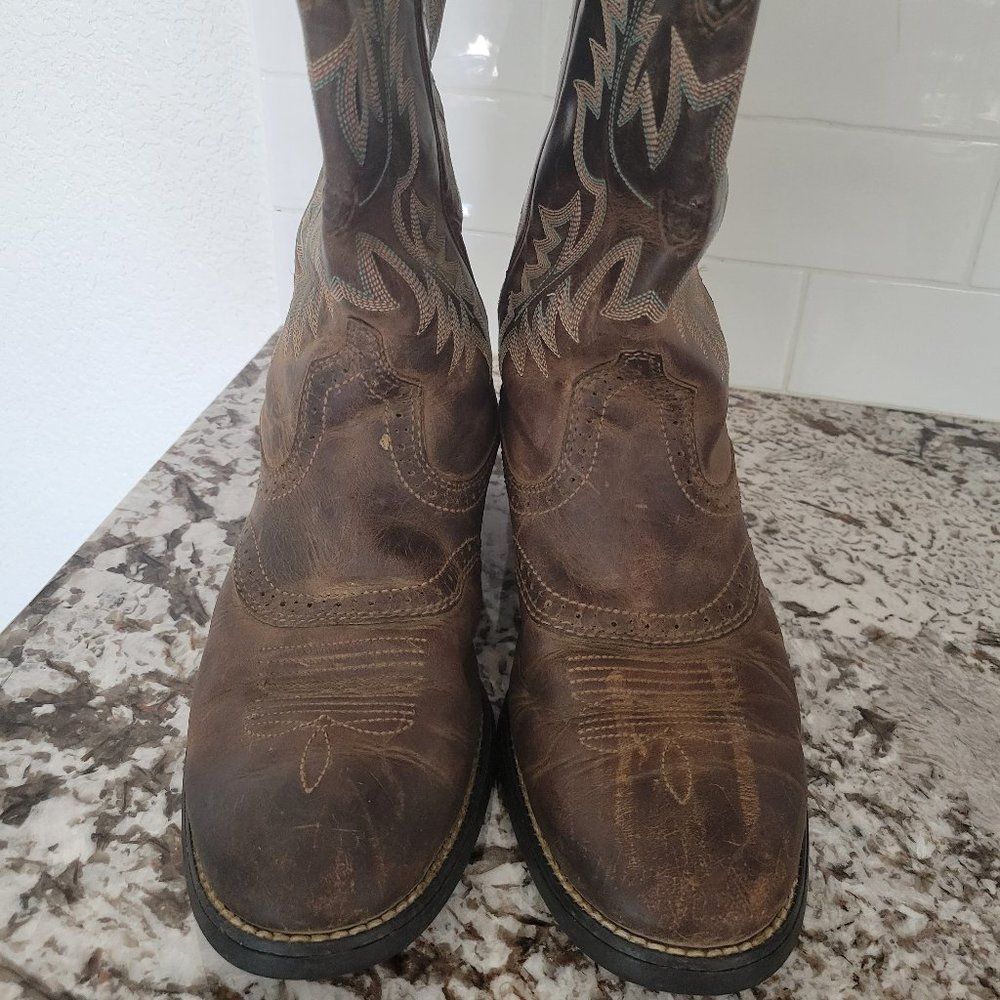 Ariat Men’s Western Heritage Brown Leather Boots Size 10B